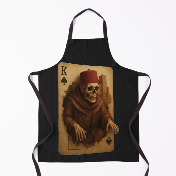 Item preview, King of Spades Moroccan Skull Tarot Card | Kasbah Fez Hat Skeleton designed and sold by designwiss.