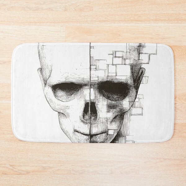 Item preview, Abstract Skull Face Digital Glitch Ink Sketch designed and sold by Shoot-The-Moon.
