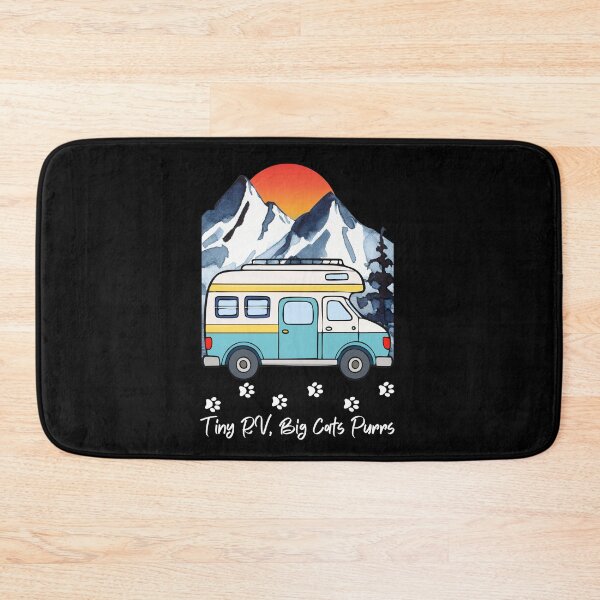Item preview, Tiny RV, Big Cats Purrs. RV and cat design designed and sold by SofikoDesigns.