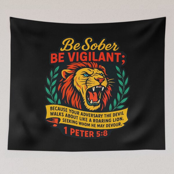 Item preview, 1 Peter 5:8 Your Adversary The Devil Walks About Like A Roaring Lion designed and sold by plushism.