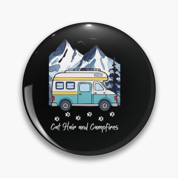Aperçu de l'œuvre Poils de chat et feux de camp. Conception de camping-cars et de chats créée et vendue par SofikoDesigns.