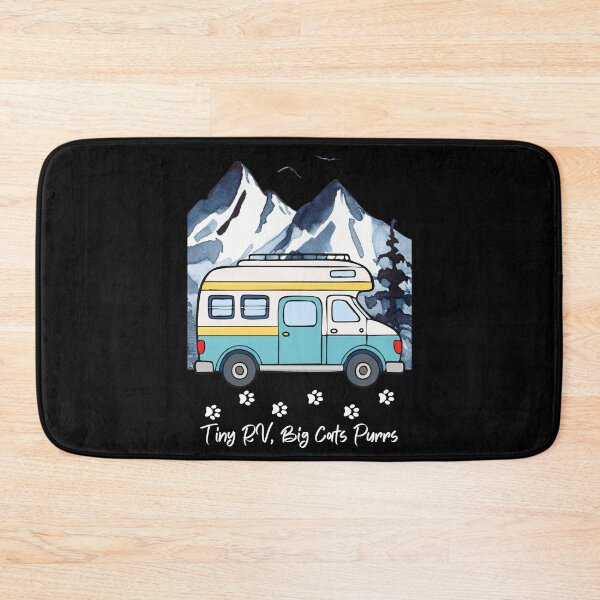 Item preview, Tiny RV, Big Cats Purrs. RV and cat design designed and sold by SofikoDesigns.