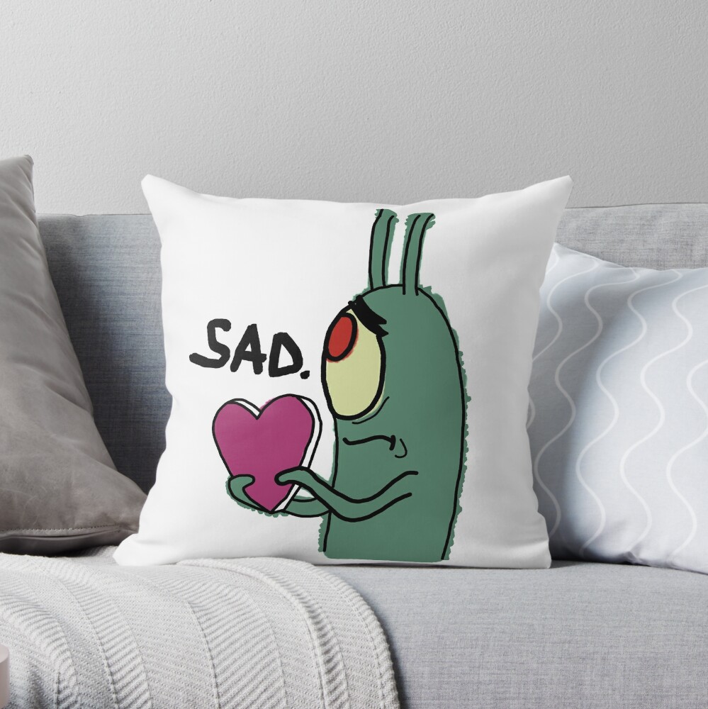 sad spongebob fish | Throw Pillow