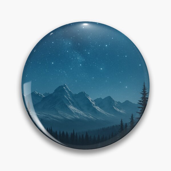 Item preview, Moonlit Peaks – Winter Night Sky Landscape designed and sold by MysticAurora.