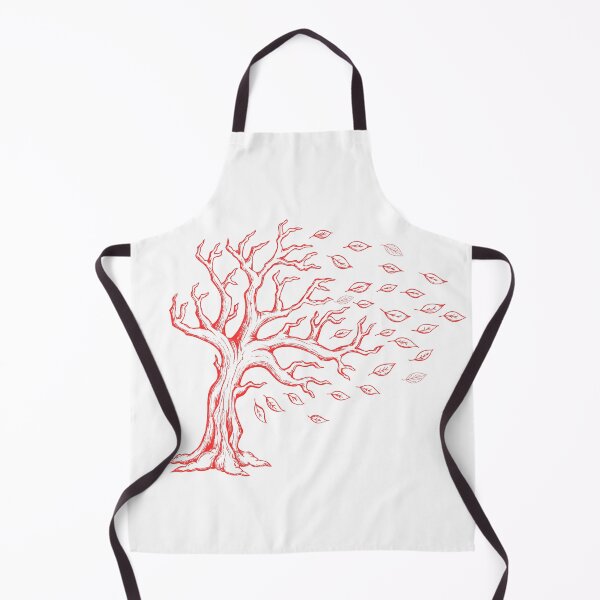 Item preview, Minimalist Tree with Windblown Leaves – Red & White Design designed and sold by BlesstB.