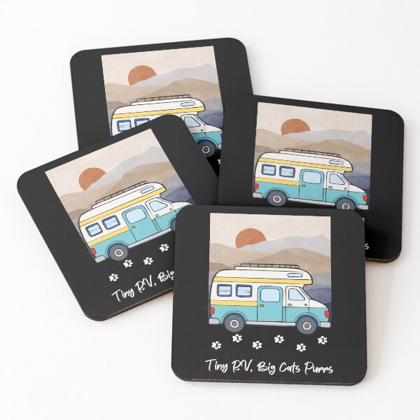 Item preview, Tiny RV, Big Cats Purrs. RV and cat design designed and sold by SofikoDesigns.