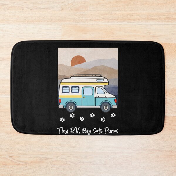 Item preview, Tiny RV, Big Cats Purrs. RV and cat design designed and sold by SofikoDesigns.