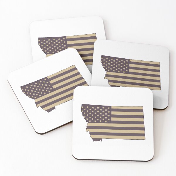 Item preview, Montana State Vintage Stars & Stripes – Brown and Gold designed and sold by Paper Drip.