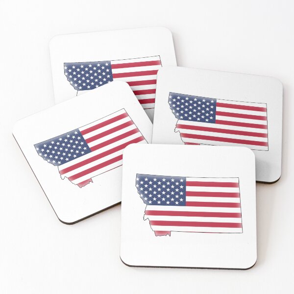 Item preview, Montana USA Flag Silhouette – Stars and Stripes State Outline designed and sold by Paper Drip.