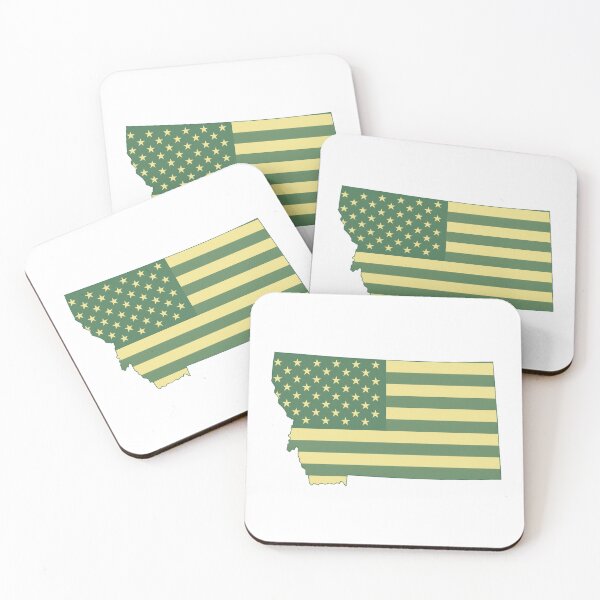 Item preview, Montana Vintage State Flag – Green & Gold Americana designed and sold by Paper Drip.