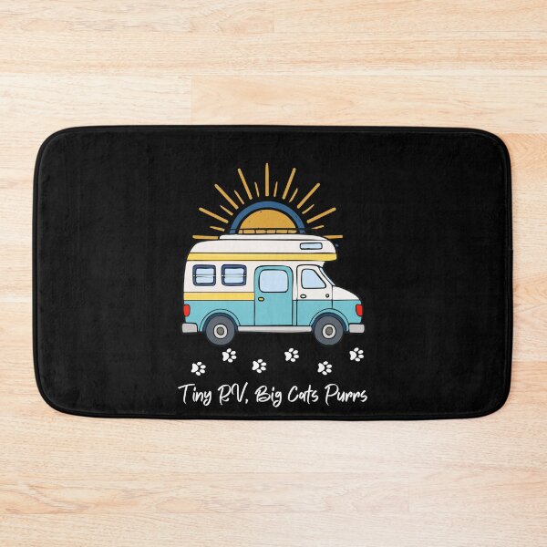 Item preview, Tiny RV, Big Cats Purrs. RV and cat design designed and sold by SofikoDesigns.