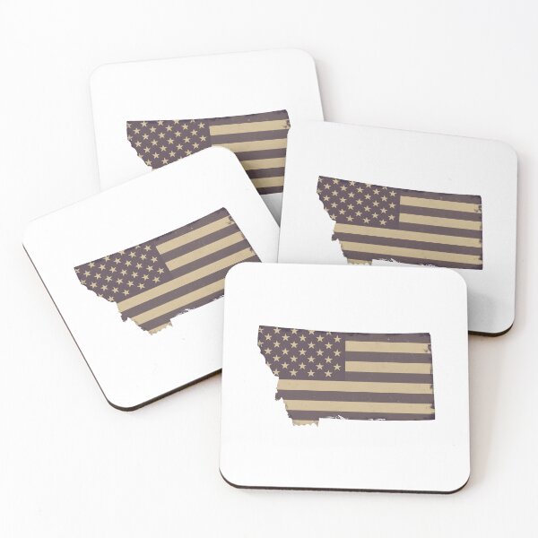 Item preview, Montana State Vintage Stars & Stripes – Brown and Gold designed and sold by Paper Drip.