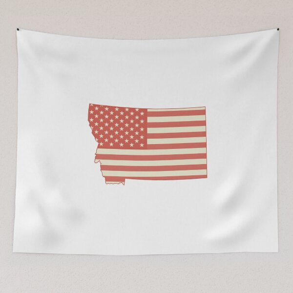 Item preview, Montana USA Flag Silhouette – Stars and Stripes State Outline designed and sold by Paper Drip.