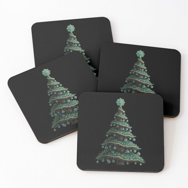 Item preview, Magical Spiral Pine Christmas Tree with Blue Glass Ornaments designed and sold by zzz888.