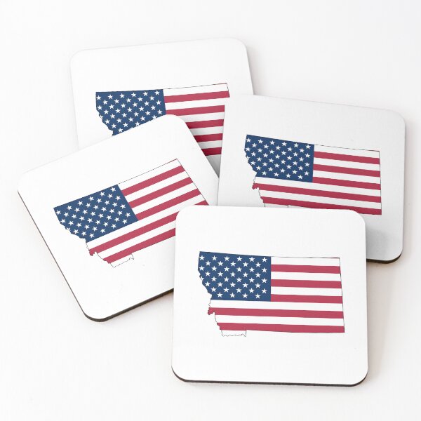 Item preview, Montana USA Flag Silhouette – Stars and Stripes State Outline designed and sold by Paper Drip.