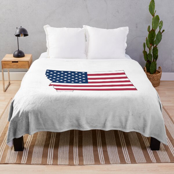 Item preview, Montana USA Flag Silhouette – Stars and Stripes State Outline designed and sold by Paper Drip.