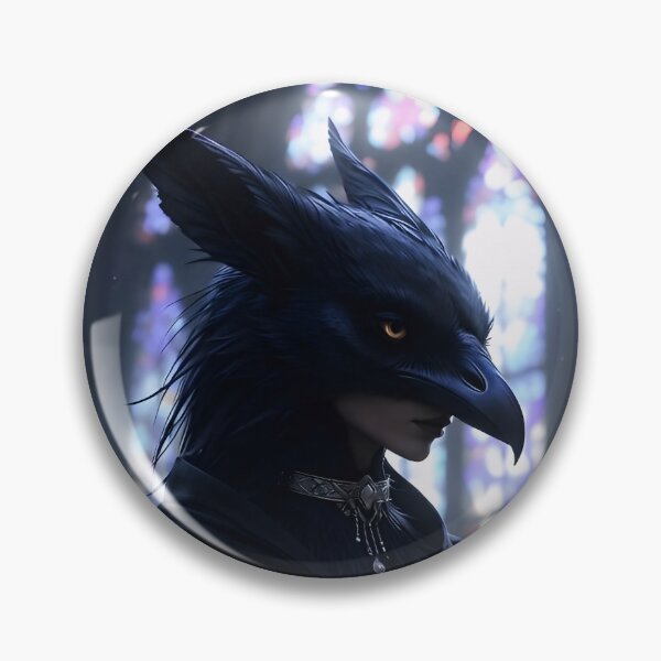 Item preview, Raven Priestess - Dark Gothic Fantasy Portrait in Stained Glass Cathedral designed and sold by AiDigitalSanctum.