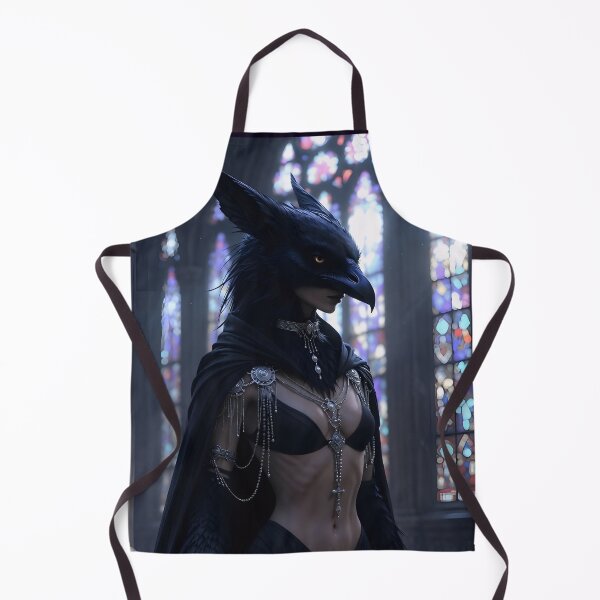 Item preview, Raven Priestess - Dark Gothic Fantasy Portrait in Stained Glass Cathedral designed and sold by AiDigitalSanctum.