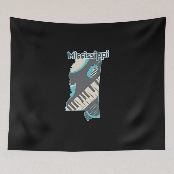 Item preview, Mississippi Music Map – Blues & Jazz Inspired Design designed and sold by Inkspire House.