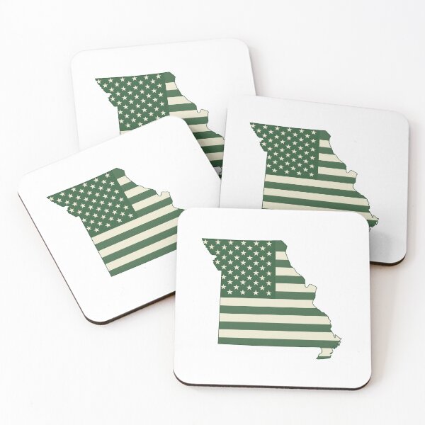 Item preview, Missouri Vintage State Flag – Green & Gold Americana designed and sold by Paper Drip.