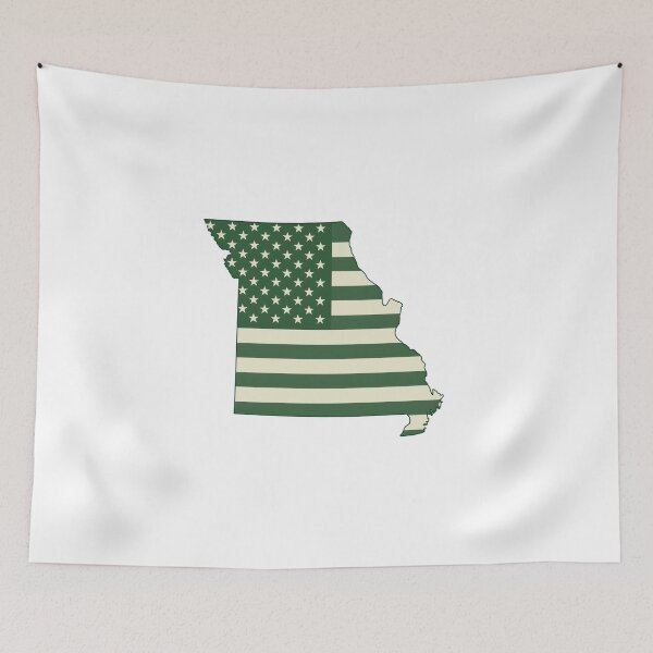 Item preview, Missouri Vintage State Flag – Green & Gold Americana designed and sold by Paper Drip.