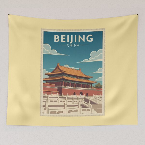 Item preview, Arte de viaje vintage de Pekín - Ciudad Prohibida - China designed and sold by Wanderprintt.