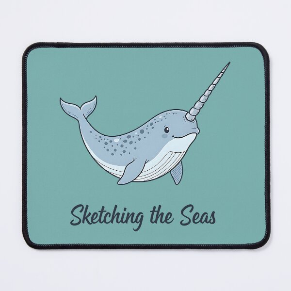 Item preview, Sketching the Seas - Cute Narwhal Unicorn of the Ocean designed and sold by AwesomeBeyondLimits.