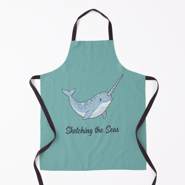 Item preview, Sketching the Seas - Cute Narwhal Unicorn of the Ocean designed and sold by AwesomeBeyondLimits.