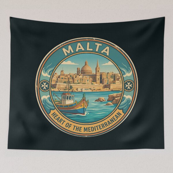 Item preview, Malta Illustration Travel Art Badge designed and sold by KrisSidDesigns.