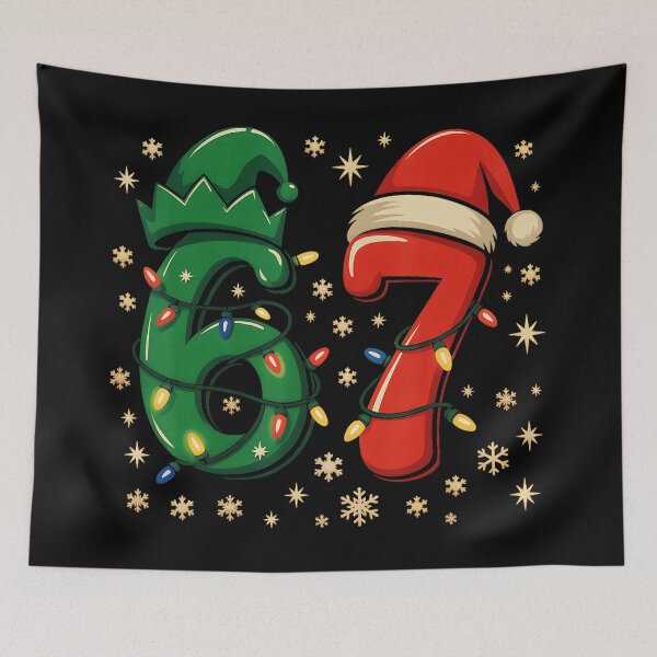 Artikelvorschau, 67 Weihnachtsmannmütze Elfenmütze 6 7 Meme Weihnachten entworfen und verkauft von JEFDodsonArt.