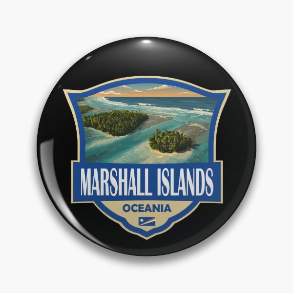 Item preview, Marshall Islands Illustration Retro Badge designed and sold by KrisSidDesigns.