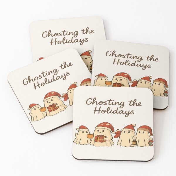 Item preview, Ghosting the Holidays – Cute Introvert Christmas Ghosts designed and sold by POD DYNASTY | Original Print On Demand T-Shirt Graphics.