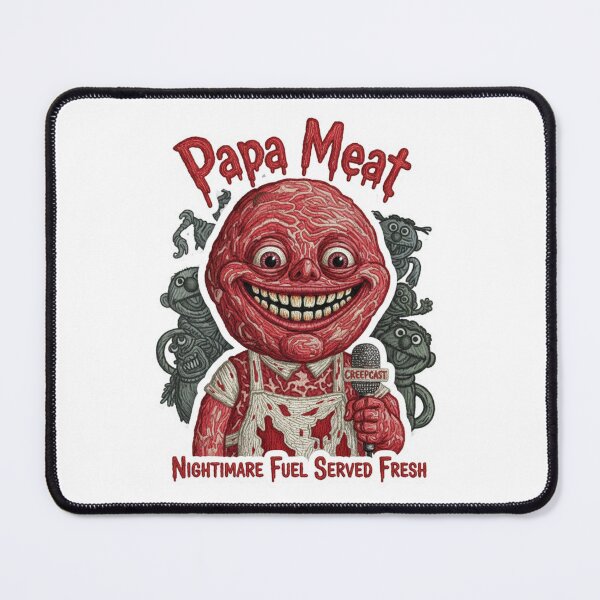 Item preview, Papa Meat Nightmare Fuel Creepcast Faux Embroidery Sticker MeatCanyon Fan Gift designed and sold by GeniePixel.