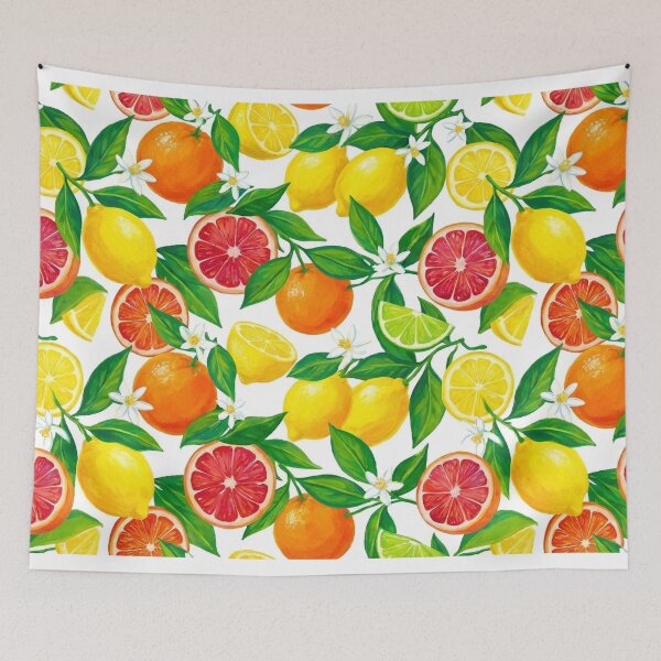 Item preview, Vibrant Mediterranean Citrus & Fruit Seamless Pattern | Fresh Zesty Summer Vibes designed and sold by StickyGuys.