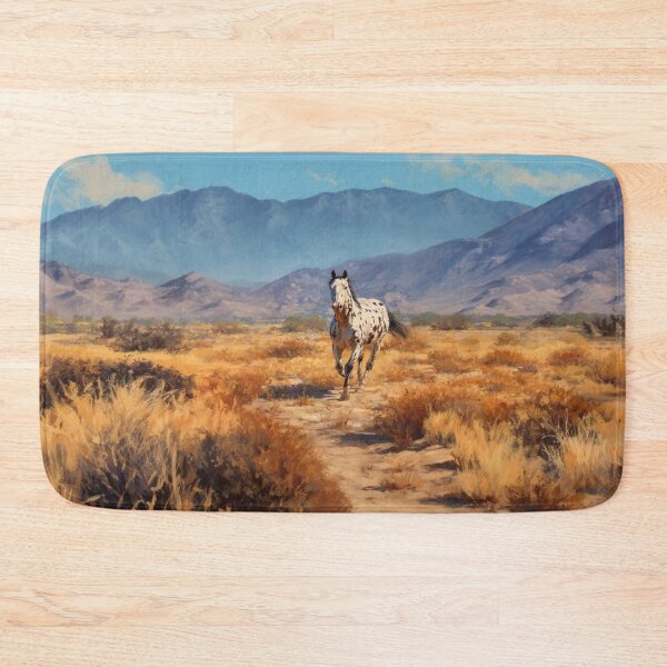 Item preview, A lone Appaloosa horse cantering across a desert landscape Horses in Motion designed and sold by CDC40.