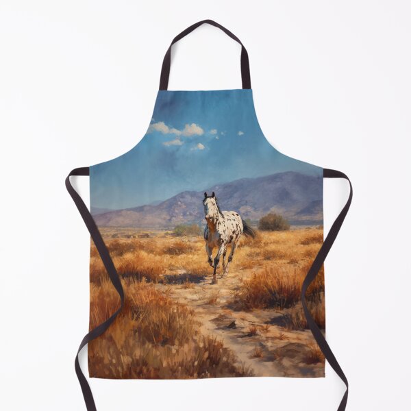 Item preview, A lone Appaloosa horse cantering across a desert landscape Horses in Motion designed and sold by CDC40.