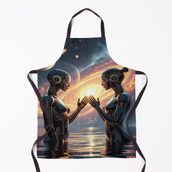 Item preview, A visual duet of gold and shadow – cosmic humanoid figures full of energy and emotion vibes designed and sold by FotoworldEdel.