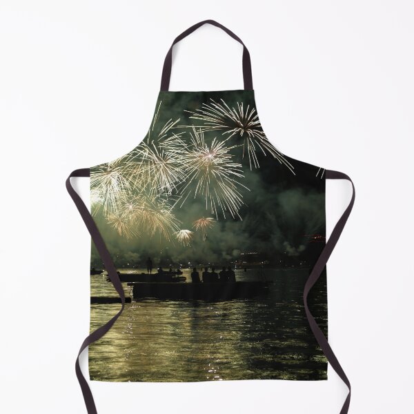 Item preview, Fireworks over the Enge lido – Yellow explosion on Lake Zurich / Swiss Artwork Photography designed and sold by Raphael Wolf.