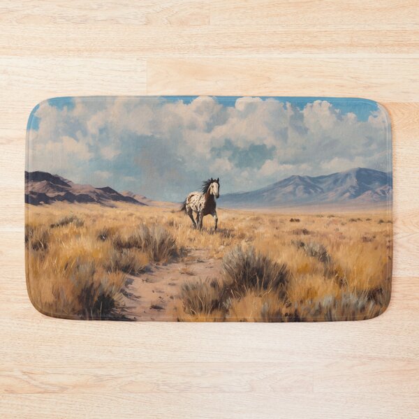 Item preview, A lone Appaloosa horse cantering across a desert landscape Horses in Motion designed and sold by CDC40.