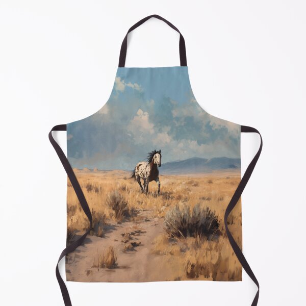 Item preview, A lone Appaloosa horse cantering across a desert landscape Horses in Motion designed and sold by CDC40.
