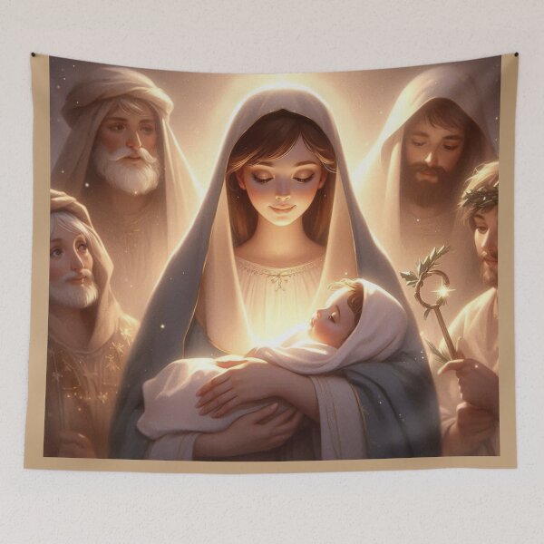 Artikelvorschau, Advent, Weihnachten, Jungfrau Maria mit dem Jesuskind und Hirten entworfen und verkauft von JaroDesign2023.