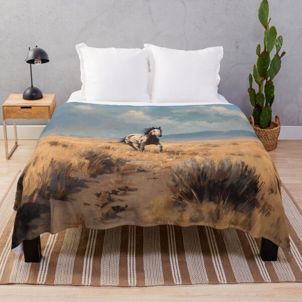Item preview, A lone Appaloosa horse cantering across a desert landscape Horses in Motion designed and sold by CDC40.