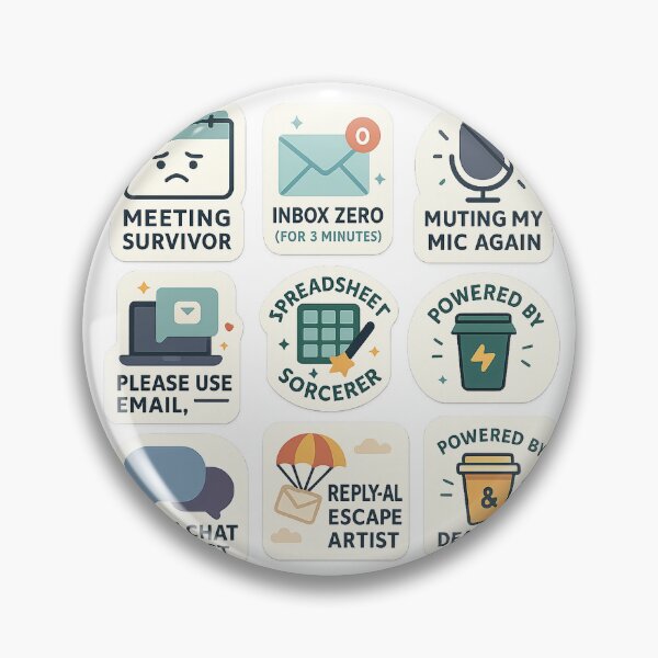 Item preview, Office Survivor Sticker Collection – Funny Work & Email Humor designed and sold by BadaBingBear.