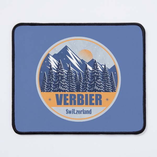 Item preview, Verbier Switzerland – Snowy Mountain Winter Badge designed and sold by CynthiaGraphics.