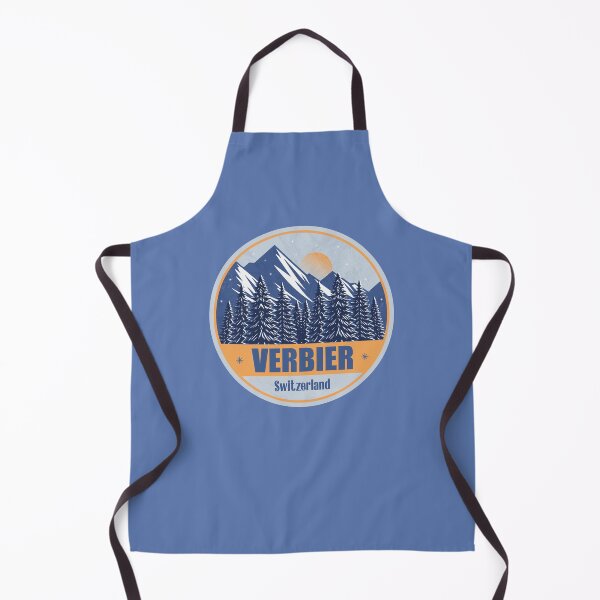 Item preview, Verbier Switzerland – Snowy Mountain Winter Badge designed and sold by CynthiaGraphics.