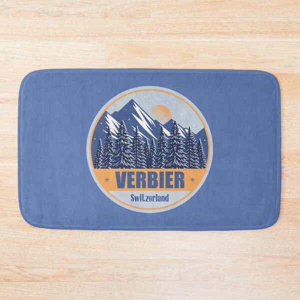 Item preview, Verbier Switzerland – Snowy Mountain Winter Badge designed and sold by CynthiaGraphics.