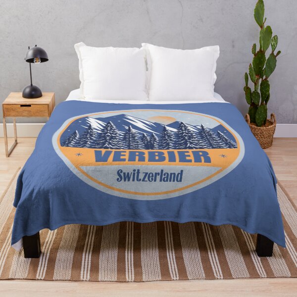 Item preview, Verbier Switzerland – Snowy Mountain Winter Badge designed and sold by CynthiaGraphics.