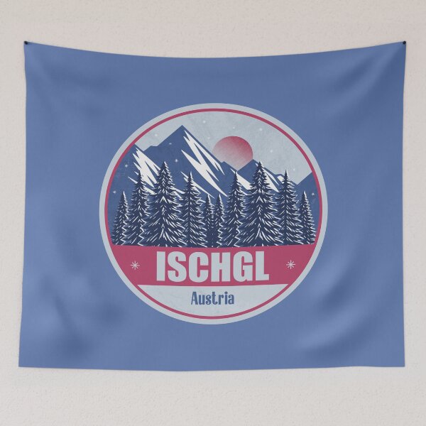 Item preview, Ischgl Austria – Snowy Mountain Winter Badge designed and sold by CynthiaGraphics.