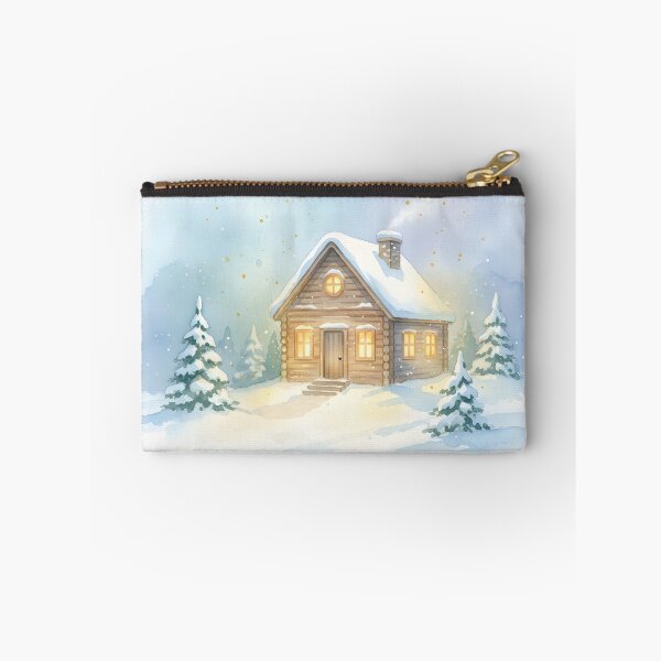 Item preview, Cozy snow-covered log cabin in a winter landscape designed and sold by homydesign.