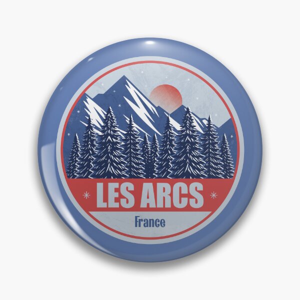Item preview, Les Arcs France – Snowy Mountain Winter Badge designed and sold by CynthiaGraphics.